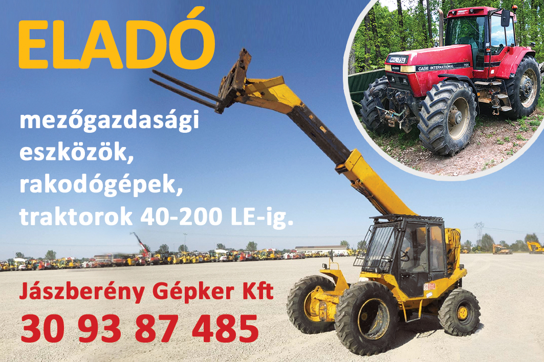Gépker Kft. Eladó mezőgazdasági eszközök, rakodógépek, traktorok 40-200 LE-ig. 