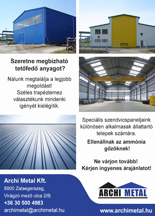 Archi Metal Kft. Széles trapézlemez választék.
