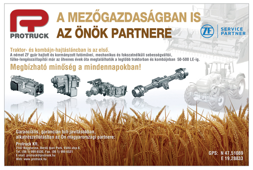 Protruck Kft. a ZF termékek karbantartása, javítása és alkatrészellátása