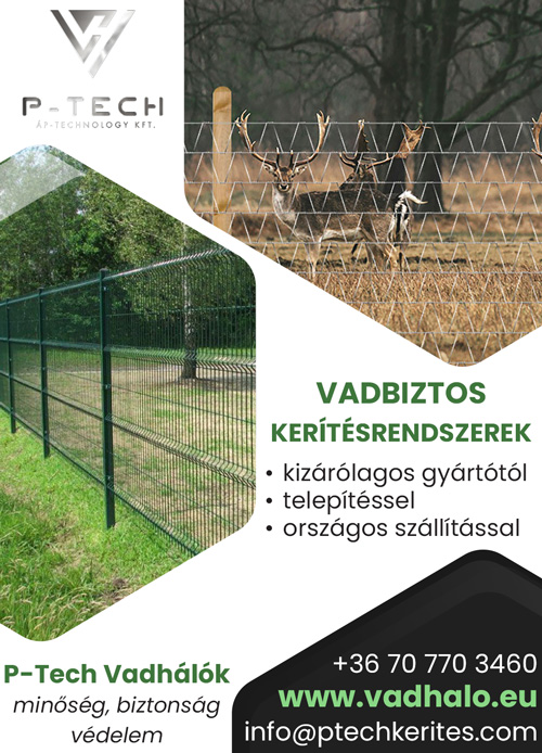 Vadbiztos kerítésrendszerek kizárólagos gyártótól